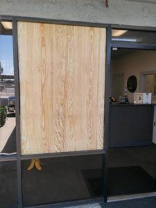 storefront board up after emergency 