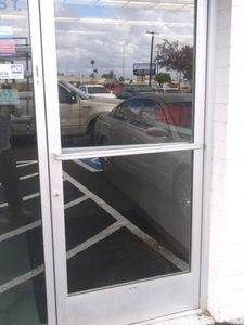 clear laminated commercial door glass