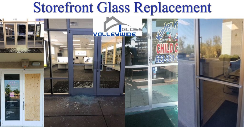 tempered and laminated storefront glass replacements by Valleywide Glass LLC in Phx