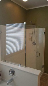 frameless shower door enclosure after picture by Valleywide Glass