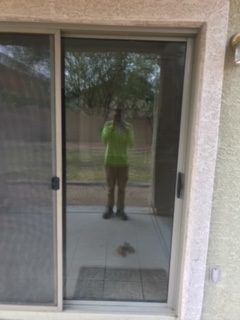 home patio door slider glass replaced
