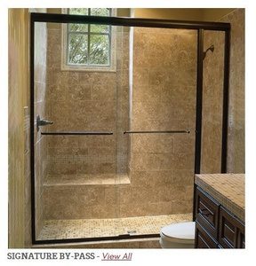 semi frameless bypass shower door