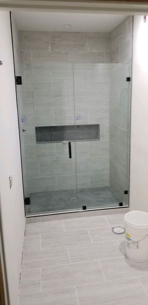 frameless matte black shower door elegant