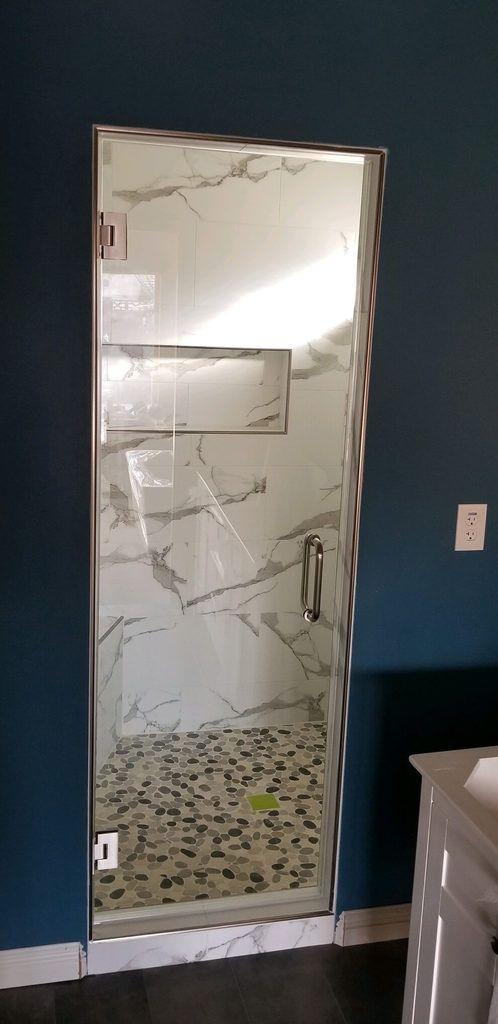 frameless shower door chrome hardware
